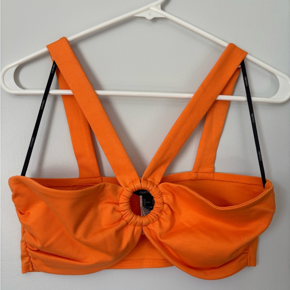 Forever 21 Bright Orange V-Strap Top